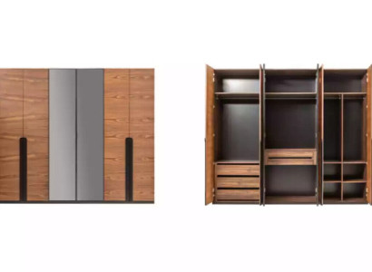 Kleiderschrank Braun Holz Möbel Design Luxus Schlafzimmer Garderobenschrank